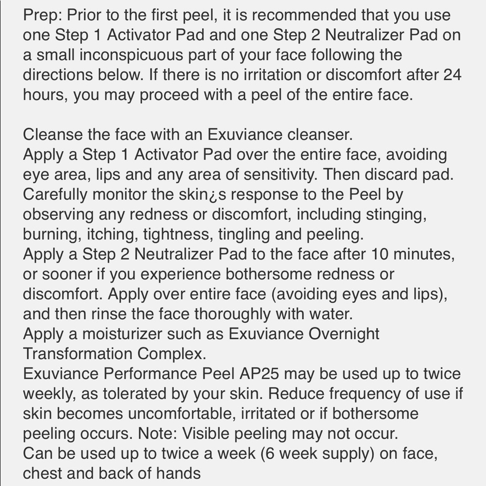 Exuviance Glycolic facial peels 25% of a pro peel - Picture 2 of 2